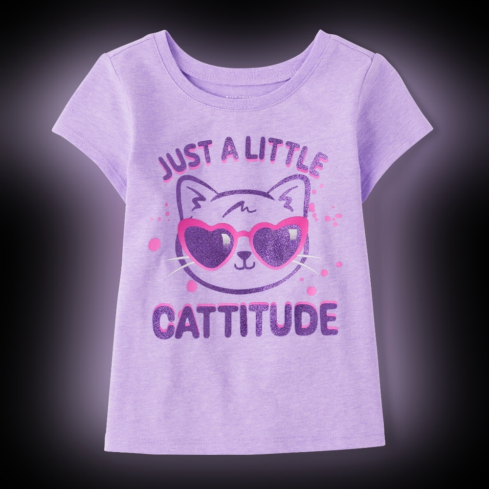 2T Baby And Toddler Girls Cattitude Graphic Tee NWT